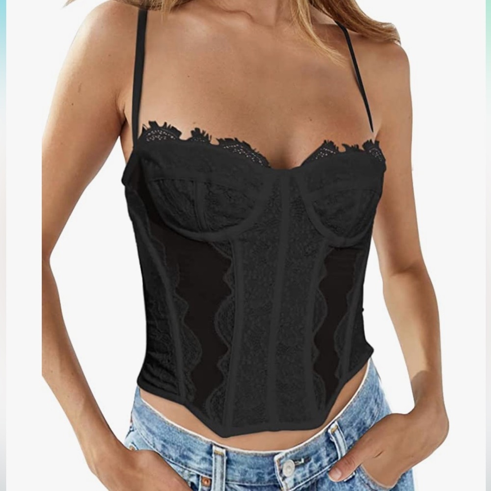Amazon Black Corset Top NWT